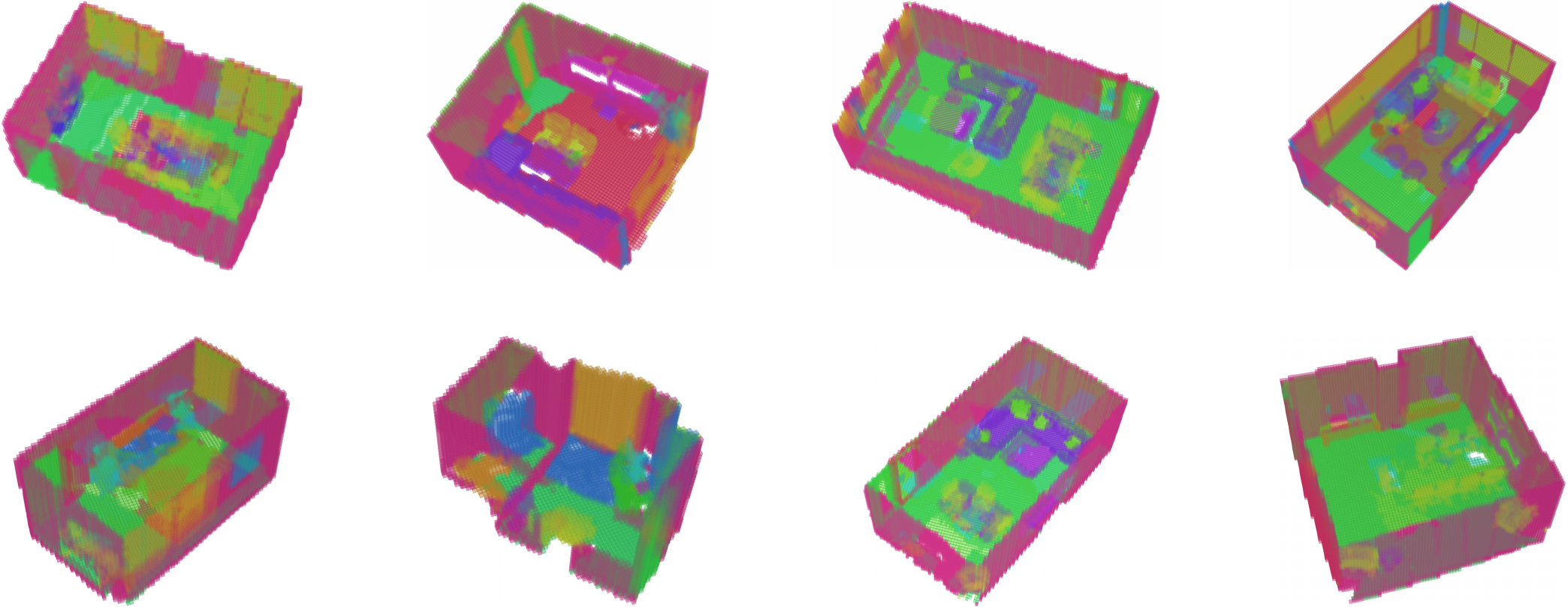 Visualization results for all ReplicaOcc scenes